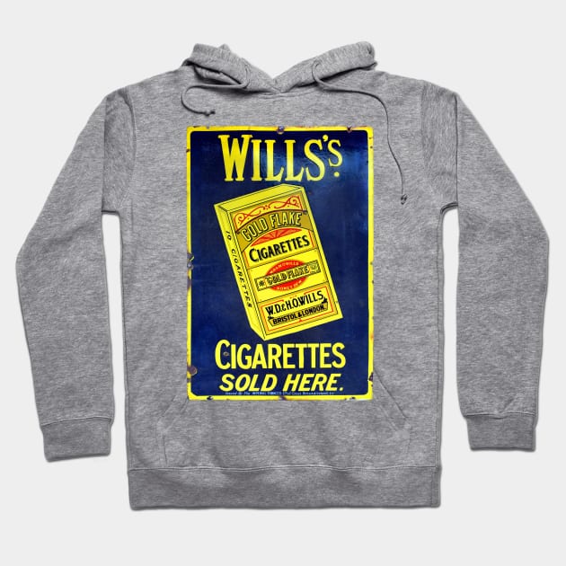 Wills Cigarettes vintage enamel advertising sign Hoodie by JonDelorme